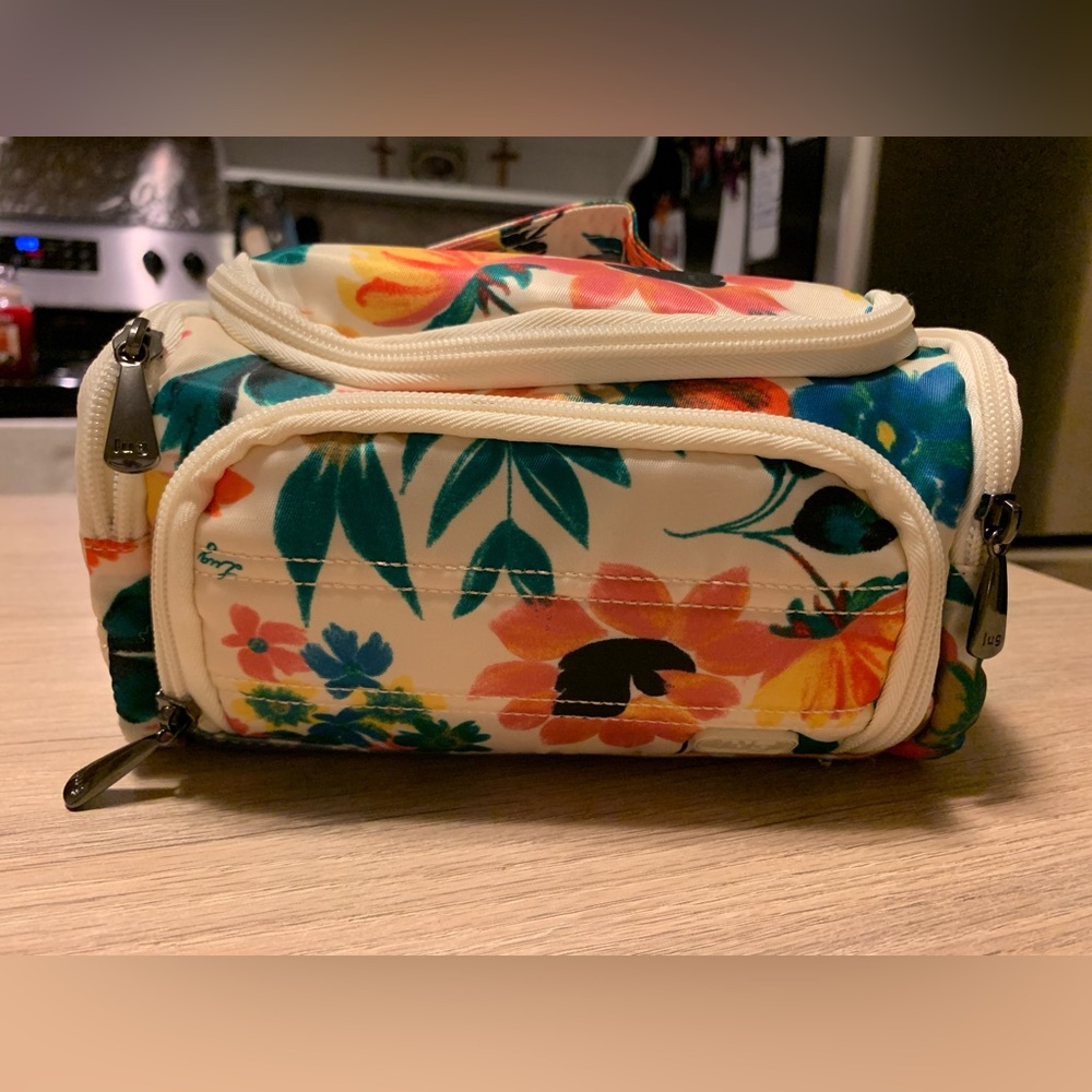 Lug Mini Trolley Floral Cream Cosmetic Toiletries Travel Bag